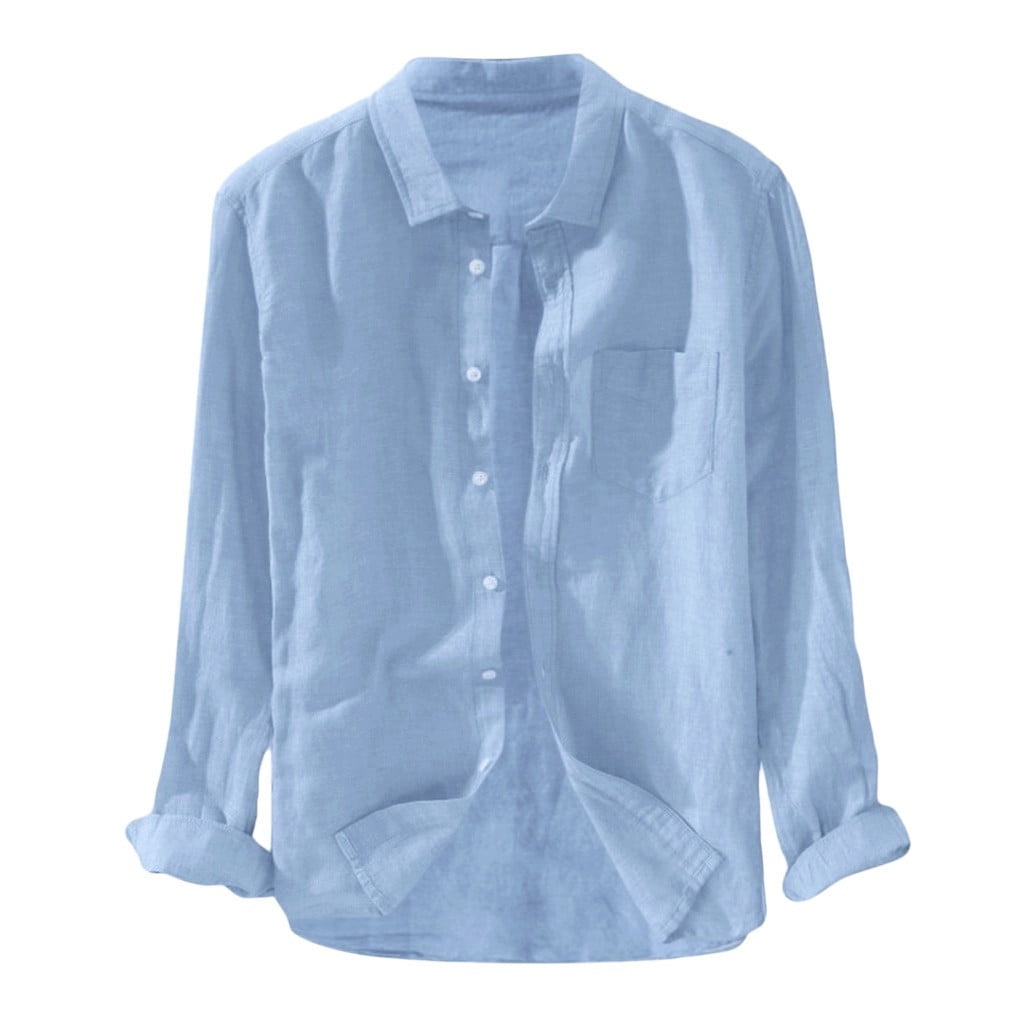 Aimik Mens Shirts Clearance,Mens Linen Shirt Long Sleeve Button