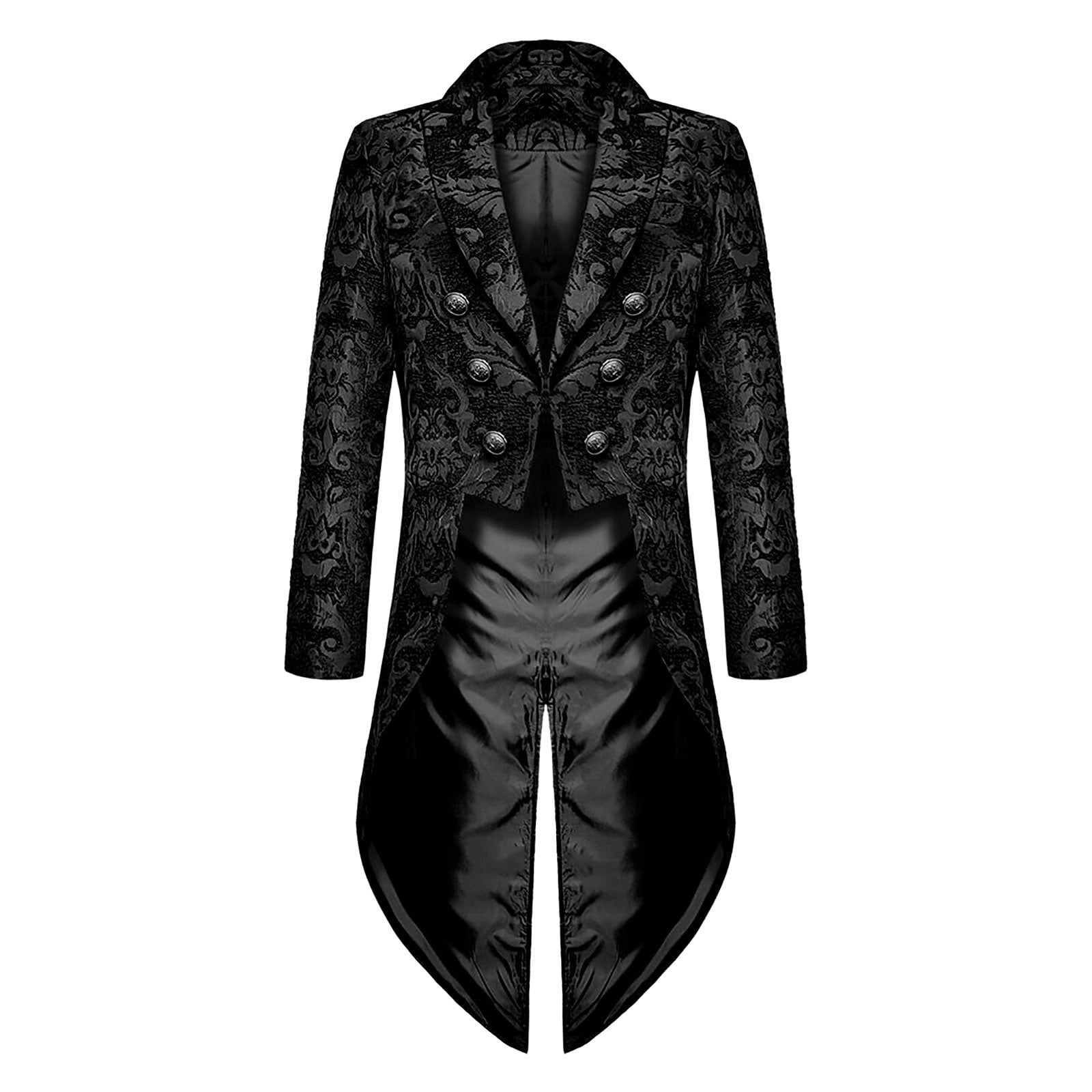 men's gothic coat steampunk victorian frock vintage hooded jacket main image 1
