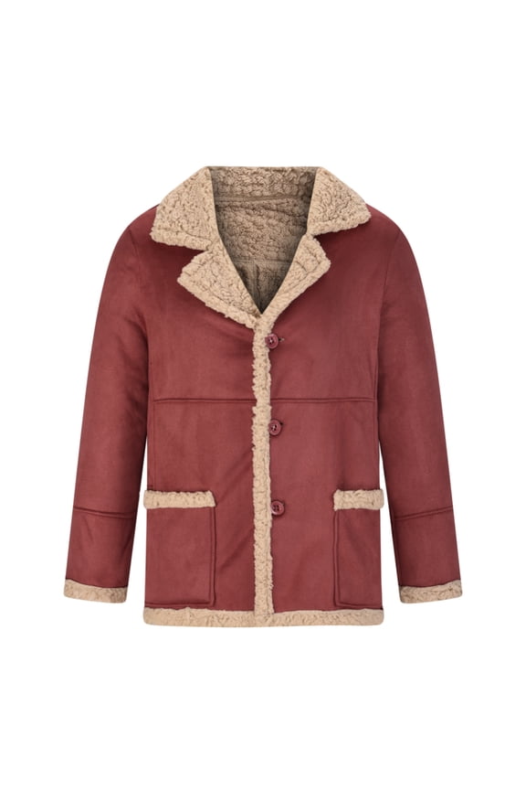 Winter Coats for Men and Women 2025 Warm Lightweight Fleece Plush Zipper Hooded Jacket Comfy Wool Coats with Pockets-Red XXXXXL