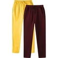 thumbnail image 1 of Aimik Hanes 2 Pack Womens Joggers Pants Elastic Waist Sweatpants with Pockets Casual Sports Workout Running Tapered Track Pants-Yellow L, 1 of 5