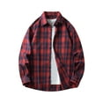 thumbnail image 1 of Aimik Hanes 2025 Clearance Sale Men's Plaid Flannel Shirts Long Sleeve Regular Fit Button Down Causal Shirts-Red XL, 1 of 3