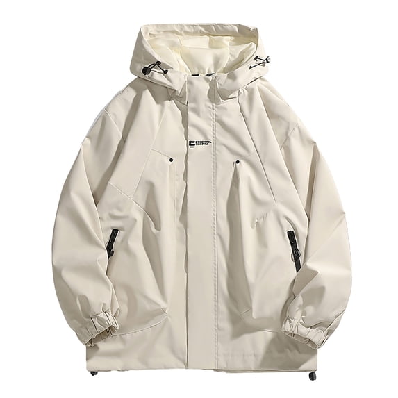 Aimik Hanes 2025 Clearance Sale Packable Rain Jacket for Men Lightweight Windbreaker Raincoat Waterproof Outdoor Hiking Jackets with Hood-Khaki XXXL