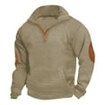 thumbnail image 1 of Aimik Hanes 2025 Men's 1/4 Zip Fleece Sherpa Sweatshirts Long Sleeve Stand Collar Pullover Loose Vintage Sweatshirt Tops-Khaki XL, 1 of 5