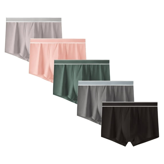 Aimik Hanes 4Pcs Men's Cotton Boxer Briefs - Breathable, Comfortable, Soft, Elastic, Solid Color Sports Underwear with Enlarged Pouch, Boxer Shorts-Black XXXL