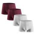 thumbnail image 1 of Aimik Hanes 4Pcs Men's Ice Silk Cool Underwear, Sexy Ultra-Thin Boxers Briefs, Breathable Soft Comfy Elastic Boxers Trunks Shorts-Silver XXL, 1 of 2
