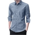 thumbnail image 1 of Aimik Hanes Up to 65% off Clearance Oxford Shirts for Men Long Sleeve Mens Dress Shirts Casual Button Down Shirts with Front Pocket Amercian Regular Fit-Gray XL, 1 of 5