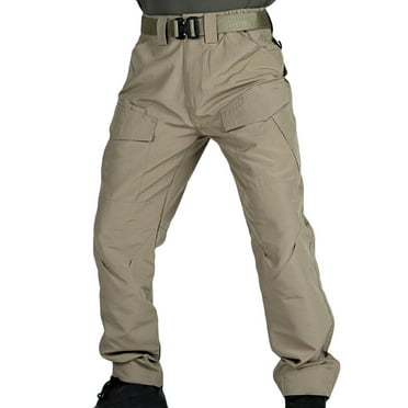 Aimik Hanes Cargo Pants for Men Clearance Deals，Men's Cargo Pants Ripstop Water Resistant Hiking Work Pants Outdoor Multi Pockets Army Tactical Pants (Not Belt)-Khaki XL