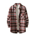 thumbnail image 1 of Aimik Hanes Flannel Shirt for Men,Mens Flannel Shirts Long Sleeve Flannel Shirt Fashion Plaid Casual Cotton Button Down Shirts-Red XL, 1 of 3