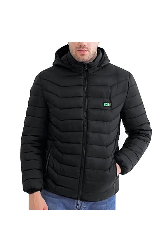 Hanes Heated Jacket for Men and Women Winter Warm Usb Heating Jackets Warm Windproof Jackets Heated Jacket without Battery-Black L