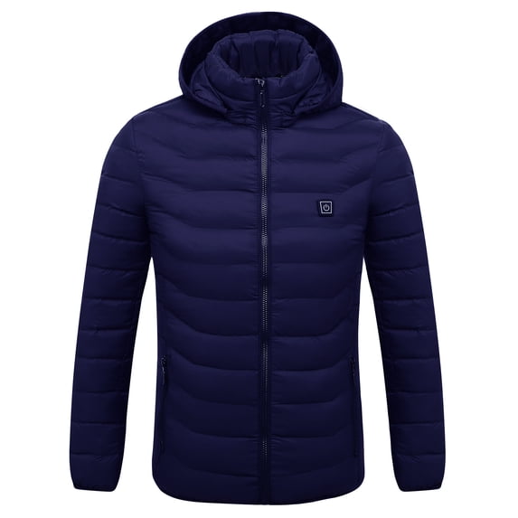 Aimik Hanes Heated Jackets for Women Lightweight Down Coat Men Rechargeable Heated Jacket Winter Coat 2024 Electric Heating Jacket-Blue XXL