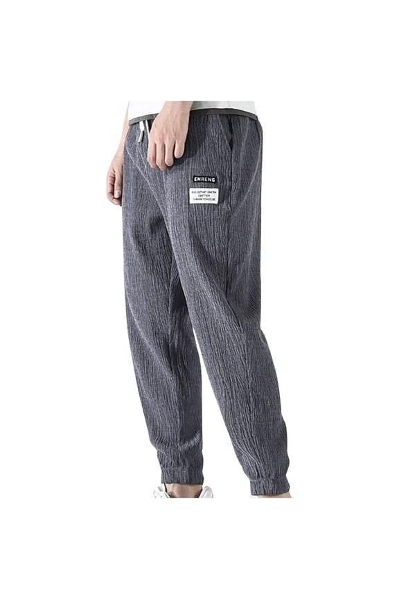 Hanes Linen Pants for Men Plus Size 2024 Summer Ice Silk Cool Sweatpants Fashion Tapered Cargo Pants Breathable Running Joggers Workout Pants Gray XXXXXL