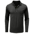 thumbnail image 1 of Aimik Hanes Men Fall Winter Polo Shirts Long Sleeved Flip Collar Tops Pocket Button V Neck T Shirts Golf Casual Sports Tops-Gray XL, 1 of 5