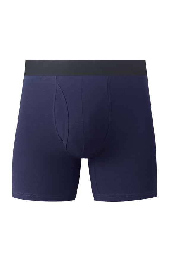 Hanes Men’S Boxer Briefs with Fly – 6" Inseam with Breathable and Comfortable Tencel Micro Modal Fabric-Blue L