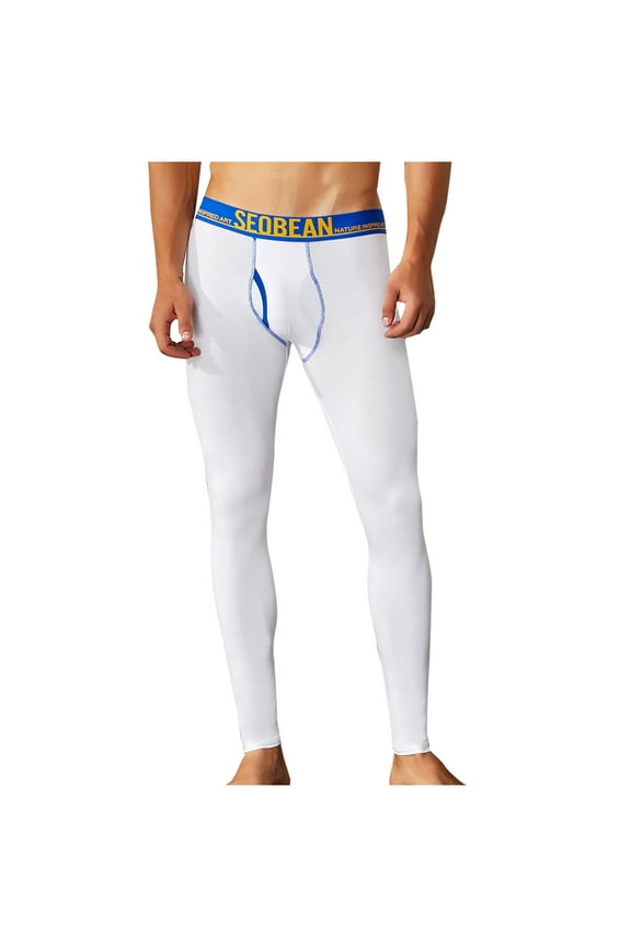 Hanes Men’S Compression Pants, Leggings Running Tights Workout Base Layer For Basketball Sports Athletic Gym Soccer-White XXL