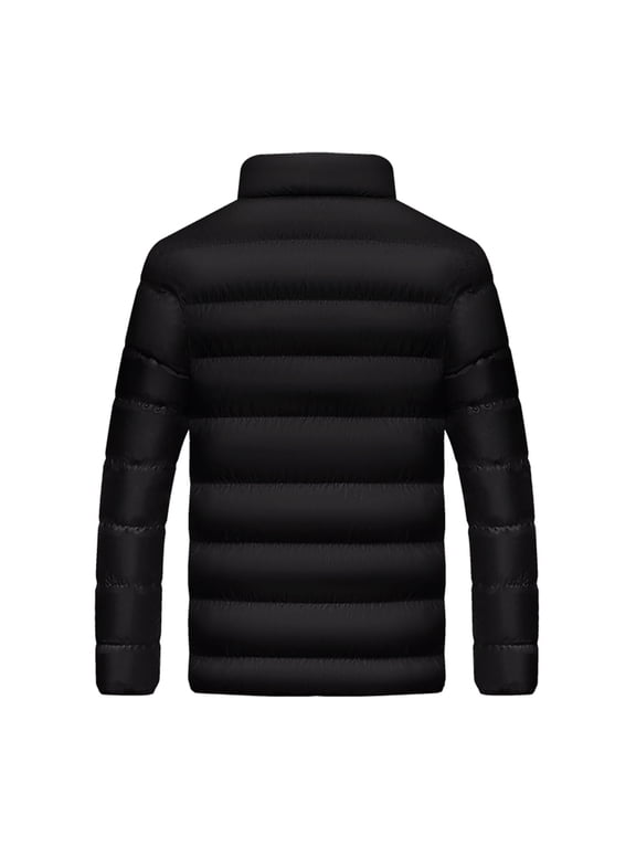Hanes Men Winter Down Coat Jacket Lightweight Warm Thicken Padded Outerwear Hiking Warm Overcoat-Gray XXL
