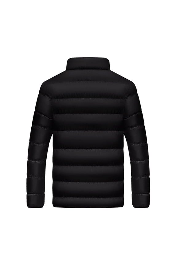 Men Winter Down Coat Jacket Lightweight Warm Thicken Padded Outerwear Hiking Warm Overcoat-Orange XXXXL