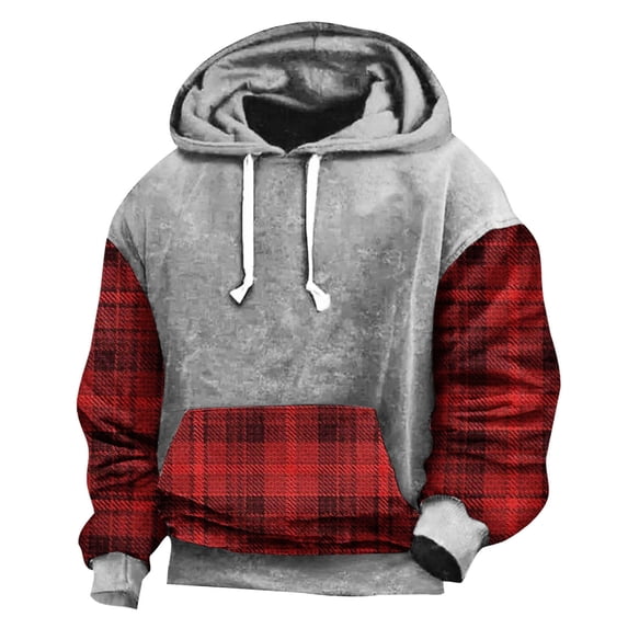 Aimik Men's Athletic Hoodies Fleece Lined Thermal Sweatshirt Workout Soft Pullover Long Sleeve Hoodies with Pocket-Red XL