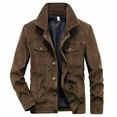 thumbnail image 1 of Aimik Hanes Men's Autumn And Winter Thin Corduroy Jacket Vintage Cargo Jacket-Coffee XXXL, 1 of 3