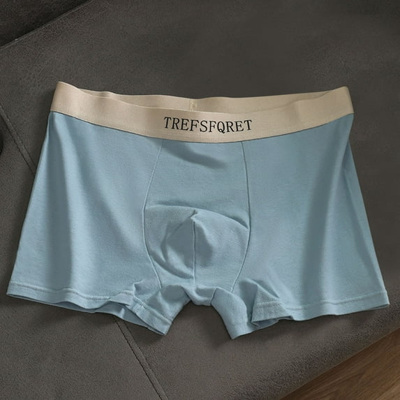 Aimik Hanes Men's Boxer Briefs, Breathable Modal Mens Underwear with Support Pouch, Tag-Free Trunks Underwear-Light Blue XXXL