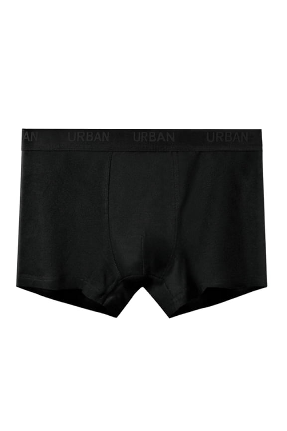 Men's Boxer Briefs, Sexy Silky Breathable Ice Silk Mens Trunks Underwear, Underwear for Men-Black L
