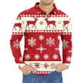 thumbnail image 1 of Aimik Hanes Men's Christmas Henley Shirts 1/4 Button up V Neck T-Shirts Cute Snowman Graphic Blouses Tops Long Sleeve Tees-Red XXXL, 1 of 4