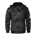 thumbnail image 1 of Aimik Hanes Men's Classic Vintage Pu Leather Motorcycle Biker Jacket Zipper Winter Coat-Yellow XXL, 1 of 5