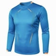 thumbnail image 1 of Aimik Hanes Men's Compression Shirts Long Sleeve Athletic Workout Gym T-Shirt Active Running Baselayer Undershirts-Blue L, 1 of 4