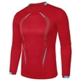thumbnail image 1 of Aimik Hanes Men's Compression Shirts Long Sleeve Athletic Workout Gym T-Shirt Active Running Baselayer Undershirts-Red XXXL, 1 of 4