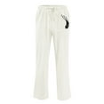 thumbnail image 1 of Aimik Hanes Men's Fashion Joggers Sweatpants Big and Tall Drawstring Workout Gym Tapered Pants Plaid Sport Pants Cotton Linen Pants White S, 1 of 5