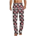 thumbnail image 1 of Aimik Hanes Men's Flannel Pajama Pants Christmas Gnome Snowflakes Sleep Lounge Pj Bottoms Sweatpants-Multicolor L, 1 of 5