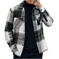 thumbnail image 1 of Aimik Hanes Men's Flannel Shirts Casual Button Down Plaid Shirt Jacket Long Sleeve Fleece Shacket with Pockets-Black XXL, 1 of 5