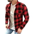 thumbnail image 1 of Aimik Hanes Men's Flannel Shirts Regular Fit Long Sleeve Casual Button-Down Plaid Flannel with Pockets Plaid Shirt-Red M, 1 of 3