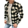 thumbnail image 1 of Aimik Hanes Men's Flannel Shirts Regular Fit Long Sleeve Casual Button-Down Plaid Flannel with Pockets Plaid Shirt-White XL, 1 of 3