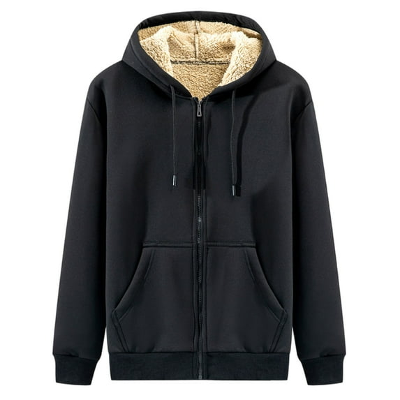 Aimik Hanes Men's Fleece Zip Up Hoodie Warm and Cozy Sherpa Lined Sweatshirt Winter Hoodie Jackets for Men with Pockets-Black XXXXXL
