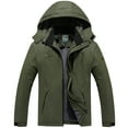 thumbnail image 1 of Aimik Hanes Men's Mountain Waterproof Ski Jacket Windproof Rain Jacket Winter Warm Hooded Coat-Army Green XXXXL, 1 of 3