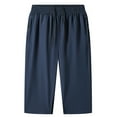 thumbnail image 1 of Aimik Hanes Men's Pajama Shorts Soft Comfortable Lightweight Elastic Drawstring Men Lounge Sleep Shorts with Pockets Cropped Sweatpants for Men-Dark Blue XXL, 1 of 4