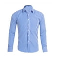 thumbnail image 1 of Aimik Men's Plaid Dress Shirt Casual Long Sleeve Collared Button Down Shirts Stripe Cotton Blend-Light Blue M, 1 of 5