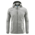thumbnail image 1 of Aimik Men's Rain Jacket Waterproof Cycling Running Packable Raincoat with Hood Lightweight Windbreaker with Mesh Lining-Gray XXL, 1 of 3