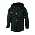 thumbnail image 1 of Aimik Hanes Men's Sherpa Flannel Jacket with Hood Plaid Zip Up Fleece Lined Hooded Shirt Jackets for Men-Army Green S, 1 of 3
