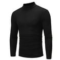 thumbnail image 1 of Aimik Hanes Men's Slim Fit Mock Turtleneck Pullover Sweater Slim Fit Casual Basic Thermal Sweaters Long Sleeve T-Shirt Autumn and Winter Warm Tops Black XXXL, 1 of 5