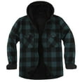 thumbnail image 1 of Aimik Hanes Men's Thick Fleece Plaid Jacket Flannel Shirts Sherpa Lined Full Zip up Hoodie Winter Coat with Pockets-Army Green L, 1 of 3