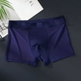 thumbnail image 1 of Aimik Hanes Men's Trunks Underwear Soft Breathable Comfortable Fashion Boxer Briefs for Men Pack Mesh Boxers Sexy Ice Silk Underwear Athletic Ultra-Thin Loose Shorts-Navy L, 1 of 3