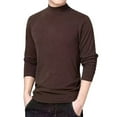 thumbnail image 1 of Aimik Hanes Men's Turtleneck Sweater Slim Fit Basic Shirt Solid Color Thermal Pullover Long Sleeve Lightweight Soft Outfits-Brown M, 1 of 6