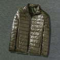 thumbnail image 1 of Aimik Hanes Men's Winter Solid Color Down Jacket Lightweight Packable Puffer Jacket, Water-Resistant Winter Jackets-Army Green XXXL, 1 of 3