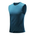 thumbnail image 1 of Aimik Men's Workout Sleeveless Shirt Quick Dry Stretchy Swim Shirts Athletic Gym Running Beach Tank Top-Blue M, 1 of 2