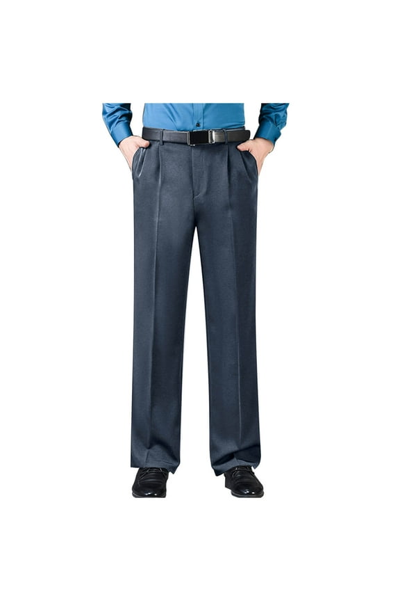 Hanes Men's formal Suit Pants Herringbone Tweed Wool Trousers Modern Classic Fit Wedding Prom-Gray S