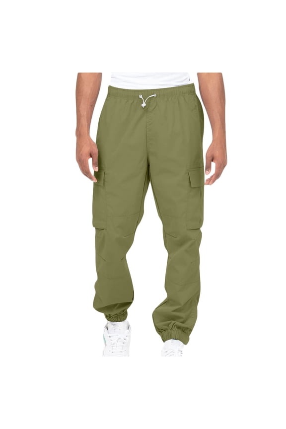 Hanes Mens Cargo Pants Big and Tall Men Flex Stretch Joggers Slim Fit Work Hiking Pants with Pockets Cargo Work Pants for Men Sports Workout Pants Cotton Linen Pants Army Green XXXL