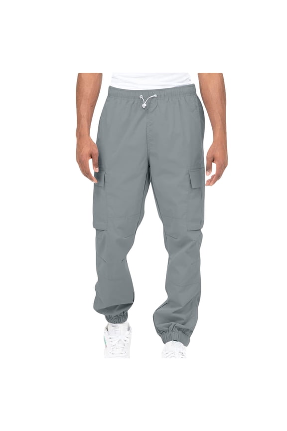 Hanes Mens Cargo Pants Big and Tall Men Flex Stretch Joggers Slim Fit Work Hiking Pants with Pockets Cargo Work Pants for Men Sports Workout Pants Cotton Linen Pants Gray L