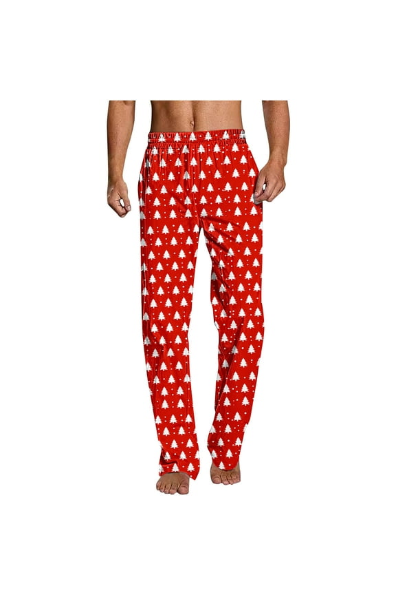 Hanes Mens Christmas Pajama Pants Pj Graphic Lounge Pants Sleep Bottoms Drawstring Sleepwear Holiday Casual Pant-Multicolor S