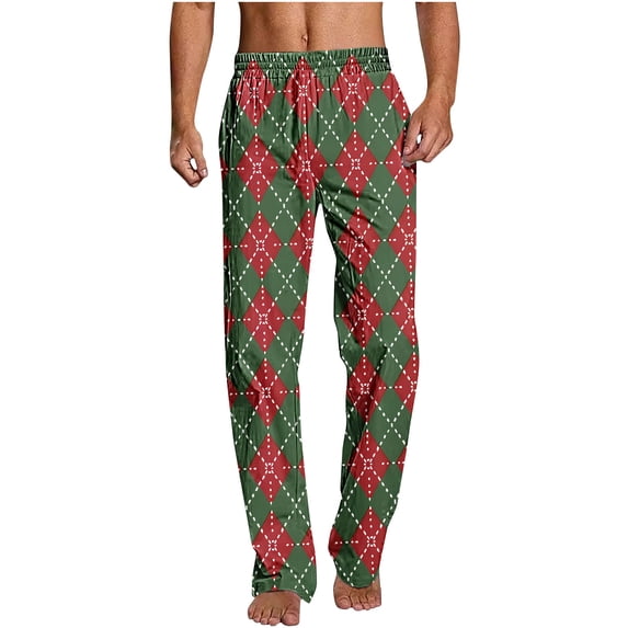 Aimik Hanes Mens Christmas Pajama Pants Pj Graphic Lounge Pants Sleep Bottoms Drawstring Sleepwear Holiday Casual Pant-Multicolor XXL